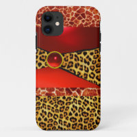 GIRAFFE LEOPARD SKIN RED RUBY GEMSTONE IMPRESSO