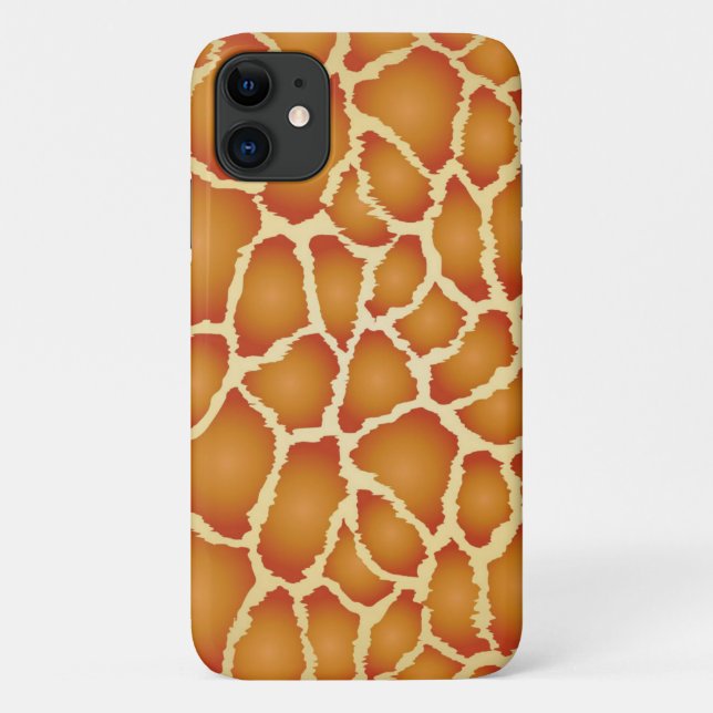 Capa Para iPhone 11 Giraffe Real Skin Brown Texture (Verso)