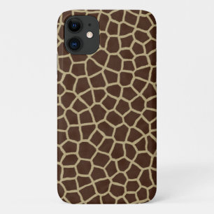 Capa Para iPhone 11 Giraffe Textura da pele Escuro Padrão Marrom Escur