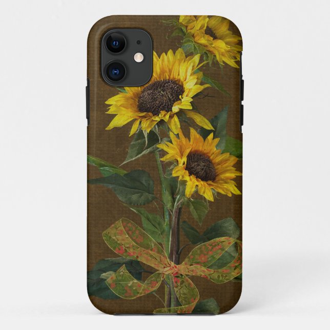 Capa Para iPhone 11 Girassóis Entortados (Verso)