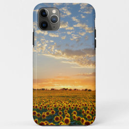 Capa Para iPhone 11 Girassóis no por do sol