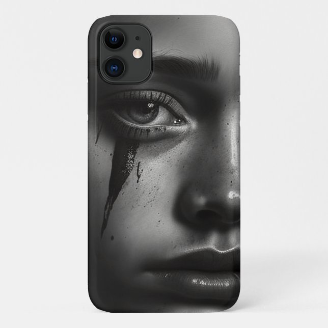 Capa Para iPhone 11 Girl with tears (Verso)