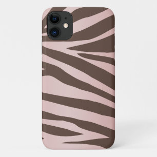 Capa Para iPhone 11 Girls Pink e Brown Zebra