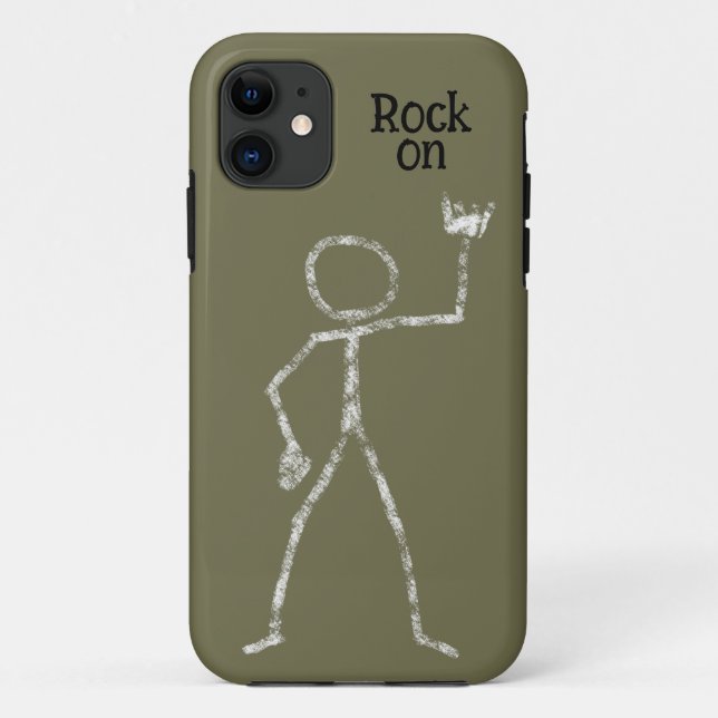Capa Para iPhone 11 Giz de banda Rock On Stickman (Verso)