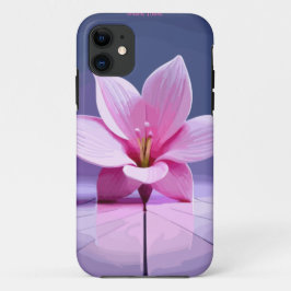 Capa Para iPhone 11 Gladíolos Dimensionais: Masterícula Rosa e Púrpura