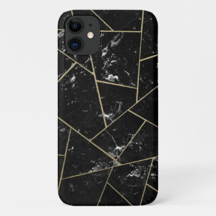 Capa Para iPhone 11 Glam Geométrico Dourado Marble Preto #1