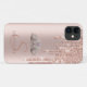 Capa Para iPhone 11 Glitter Dourado com Rosa de Tiara Chic Elegante (Back (Horizontal))