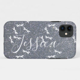 Capa Para iPhone 11 Glitter e libélulas iP personalizado Case-Mate