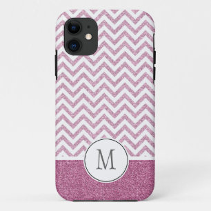 Capa Para iPhone 11 Glitter Glitter Chevron - Glam - Rosa