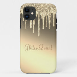 Capa Para iPhone 11 Glitter Queen Dourado Sparkle Bling Glam