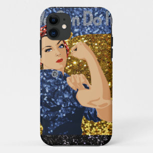 Capa Para iPhone 11 glitter rosie, o rivete