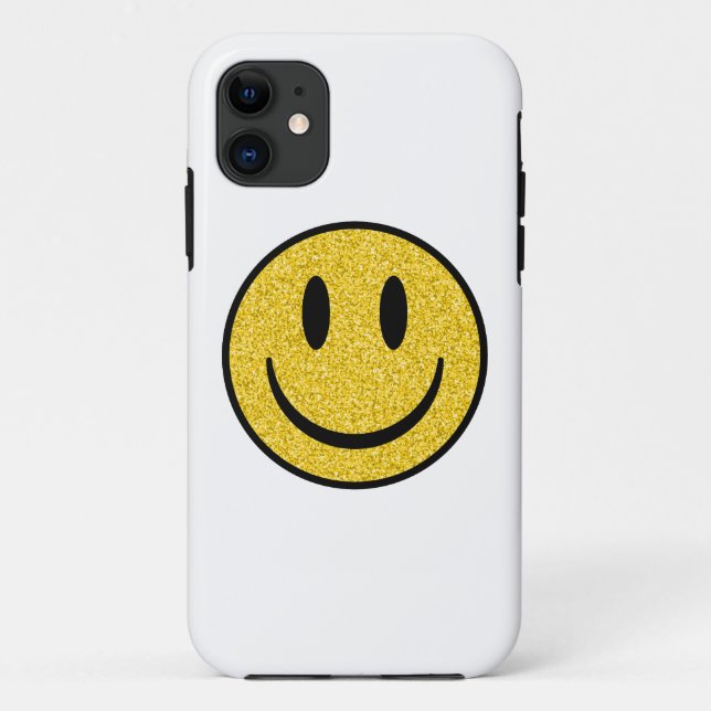 Capa Para iPhone 11 Glitter Smile Face (Verso)