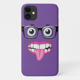 Capa Para iPhone 11 globos oculares com óculos e boca