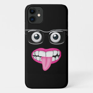 Capa Para iPhone 11 globos oculares com óculos e boca