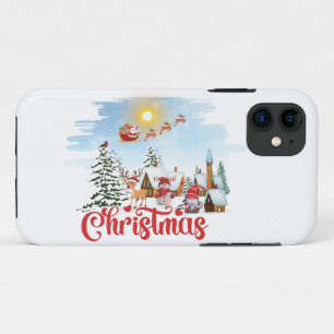 Capa Para iPhone 11 Gnomo Bonito, Neve Celebrando Férias de Natal