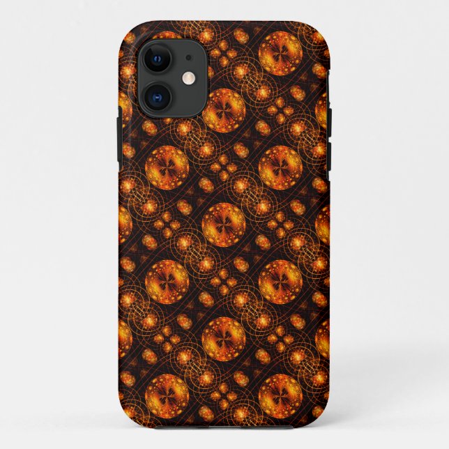 Capa Para iPhone 11 Gold Modern Boho Elegant Abstract Art Pattern #507 (Verso)