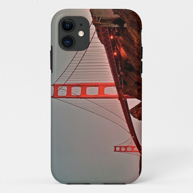 Capa Para iPhone 11 Golden gate bridge em Sun para baixo (Verso)