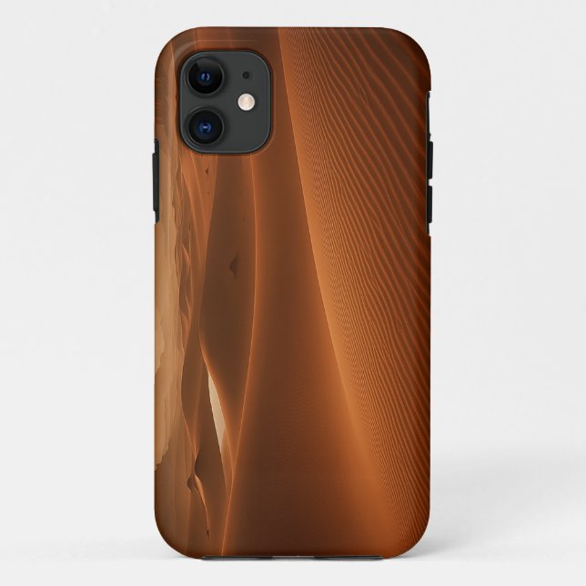 Capa Para iPhone 11 Golden Serenity – Desert Landscape at Sunset (Verso)