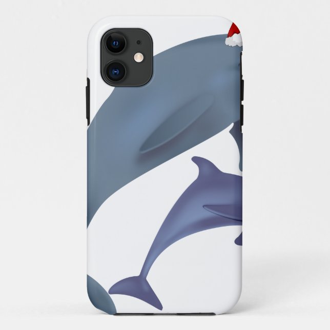 Capa Para iPhone 11 golfinhos papais noeis (Verso)