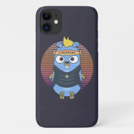 Capa Para iPhone 11 Gopher Golang no estilo cyberpunk