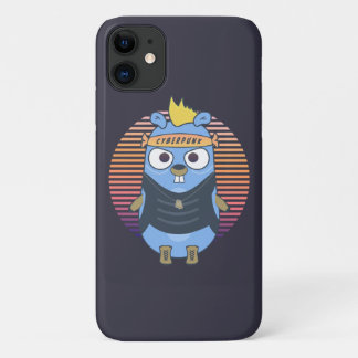 Capa Para iPhone 11 Gopher Golang no estilo cyberpunk