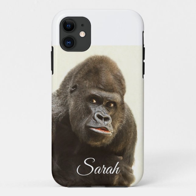 Capa Para iPhone 11 Gorilla Animal Art Personalizado (Verso)