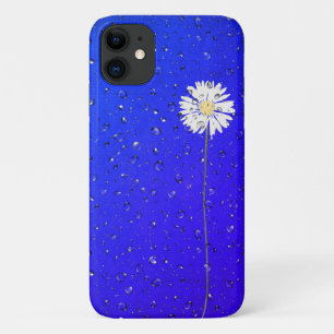 Capa Para iPhone 11 gotas de chuva na margarida branca