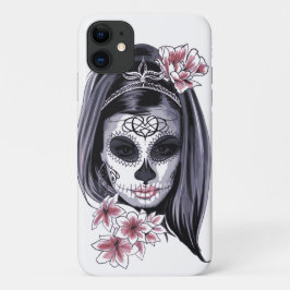 Capa Para iPhone 11 Gótico Candy Skull Sketon Girl