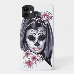 Capa Para iPhone 11 Gótico Candy Skull Sketon Girl