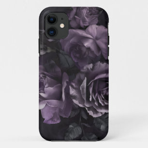 Capa Para iPhone 11 Gótico Lavanda Roxo Rosa Floral
