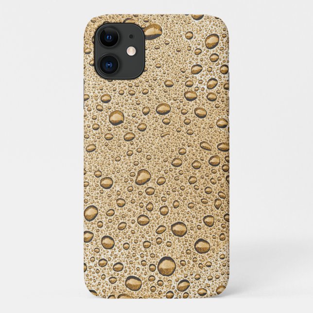 Capa Para iPhone 11 Gotículas de água dourada (Verso)