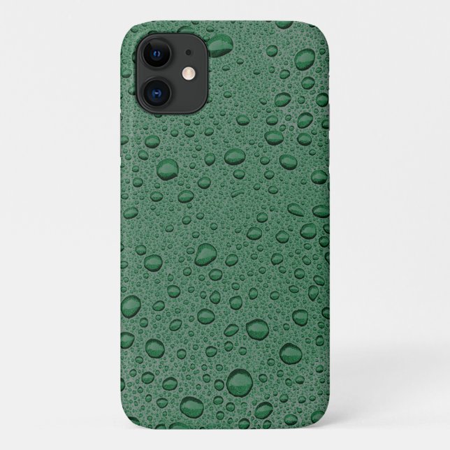 Capa Para iPhone 11 Gotículas de água verde (Verso)