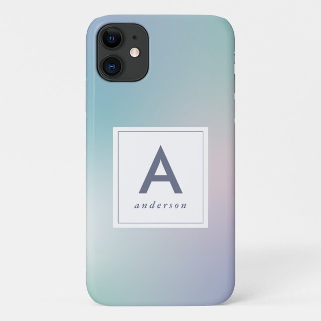 Capa Para iPhone 11 gradiente abstrato moderno do arco-íris (Verso)