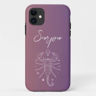 Capa Para iPhone 11 Gradiente de sinal de estrela do horóscopo Scorpio