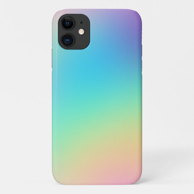 Capa Para iPhone 11 Gradiente Prismático Suave do Arco-Íris (Verso)