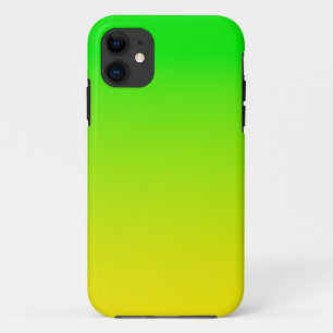 Capa Para iPhone 11 Gradiente verde e amarelo de neon