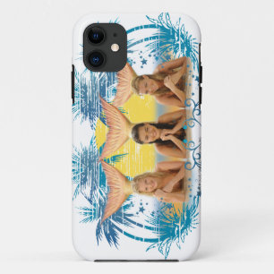 Capa Para iPhone 11 Gráfico azul da palmeira do grupo