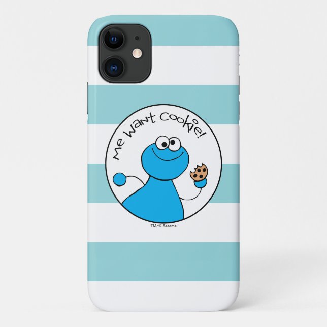 Capa Para iPhone 11 Gráfico de Cookie Monster Doodley (Verso)