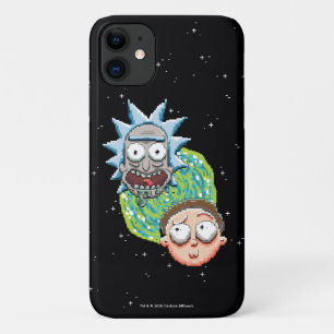 Capa Para iPhone 11 Gráfico do Rick Pixelverse e do Portal Morty