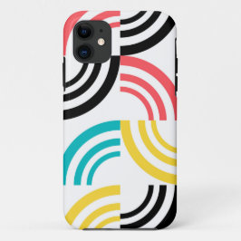 Capa Para iPhone 11 Gráfico geométrico colorido, moderno, divertido e 