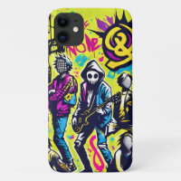 Grafite de Banda de Arte na Rua Punk Rock