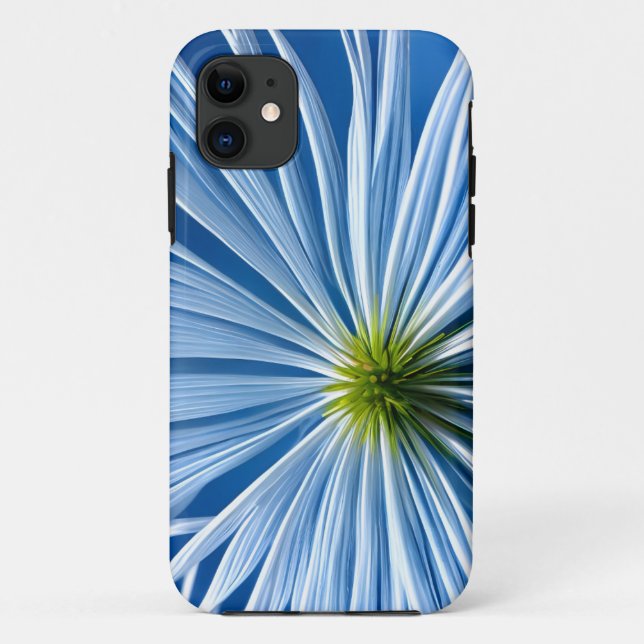 Capa Para iPhone 11 grande flor branca com céu azul (Verso)