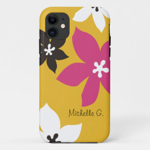 Capa Para iPhone 11 Grande impressão de flor moderna personalizada ros