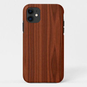 Capa Para iPhone 11 Grão da madeira de Brown avermelhado