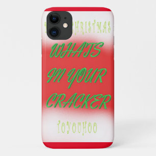 Capa Para iPhone 11 Gratificação de Natal, verde, branco com texto