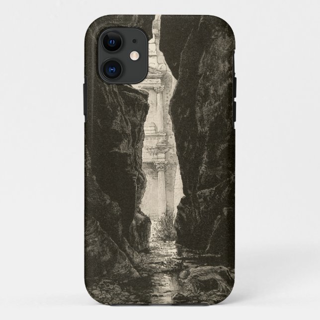 Capa Para iPhone 11 Gravura do local da herança do UNESCO de PETRA (Verso)