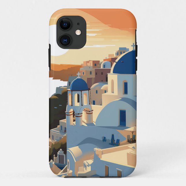 Capa Para iPhone 11 GRÉCIA SANTORINI nº 1 (Verso)