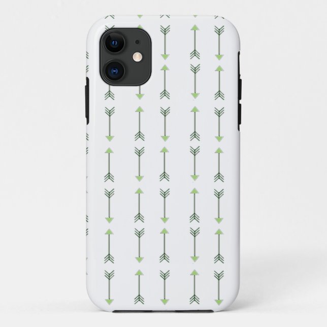 Capa Para iPhone 11 Green Tribal Arrow Pattern (Verso)