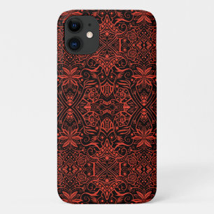 Capa Para iPhone 11 Grego Barroco Árabesque Padrão Negro Terracotta