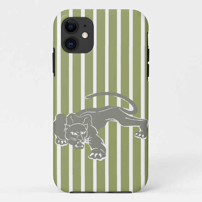 Capa Para iPhone 11 Greve Safari Verde com Leopardo (Verso)